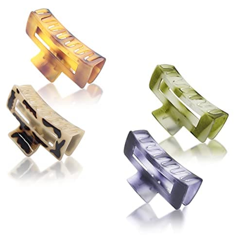 Image of Large Hair Claw Clips for Women Thick Hair,4.1-Inch Strong Grip Large Hair Claw Clip,4 Colors Glossy and Matte of Lightweight and Durable Resin Material Extra Large Claw Clip for Any Occasion