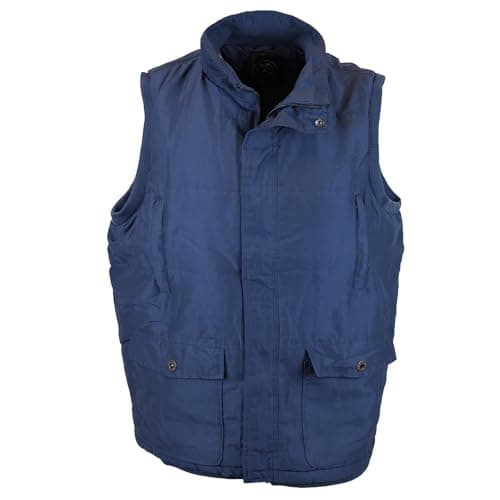 Image of Kam Mens Sleeveless Jacket Quilted Padded Bodywarmer Gilet for Men, Navy Colour, Size-M