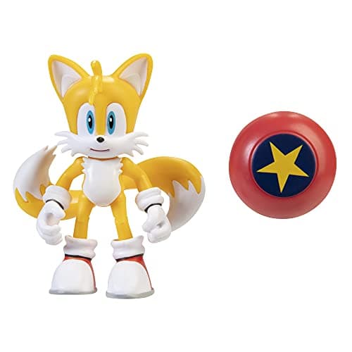 Image of Sonic - The Hedgehog 407024 Sonic Figures, 10 cm, Modern Tails w/Star Spring, Yellow