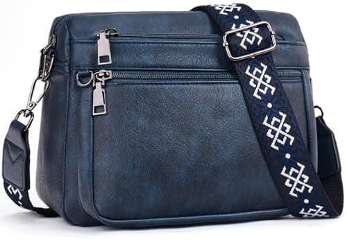 Image of MUIIKOLA Cross Body Bag Women,Crossbody Bags For Ladies,PU Leather Medium Shoulder Handbags Built in Wallet Adjustable wide shoulder straps