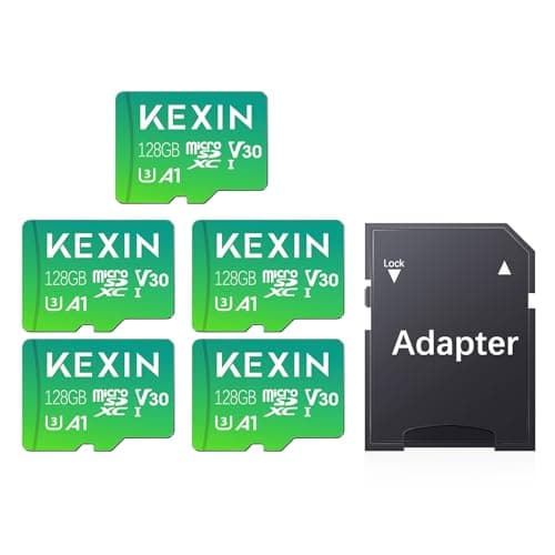 Image of KEXIN Micro SD Card 128GB 5 Pack Micro SDXC Memory Card for 4K Camera Pro GoPro, Action Camera, Drone, Smartphone 100MB/s 128 GB Microsd Card UHS-I A1 Class 10 U3