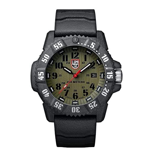 Image of Luminox Master Carbon Seal XS.3813.L Mens Watch 46mm - Automatic Watch in Black/Green Date Function 300m Water Resistant Sapphire Glass