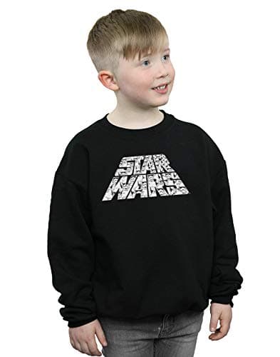 Image of Absolute Cult Star Wars The Rise Of Skywalker Trooper Filled Logo Boys Sweatshirt Black 9-11 Years