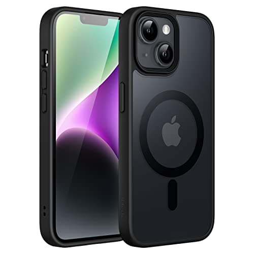 Image of JETech Magnetic Case for iPhone 14 6.1-Inch Compatible with MagSafe, Translucent Matte Back Slim Shockproof Phone Cover (Black)