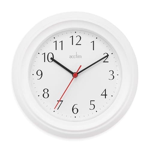 Image of Acctim Wycombe Kitchen Wall Clock Quartz Arabic Numerals White 22cm 21412