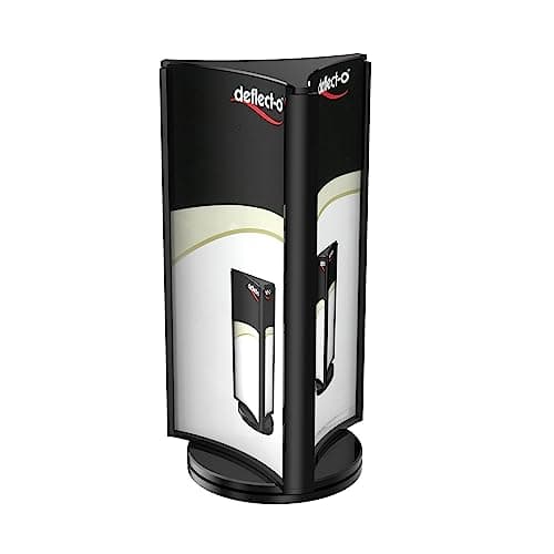 Image of Deflecto 1/3 A4 (DL Size) 3 Sided Rotating Display Sign Holder Menu Display - 1/3 A4 Plastic Display Stand - 1/3 A4 Menu Holders - Leaflet Display Stands - 1/3 A4 Poster Holder (1/3 A4 (DL Size))