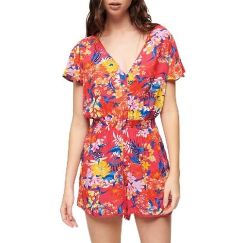 Image of Superdry Beach Playsuit Short Sleeve Short Dress 2XS, multicoloured, XXS