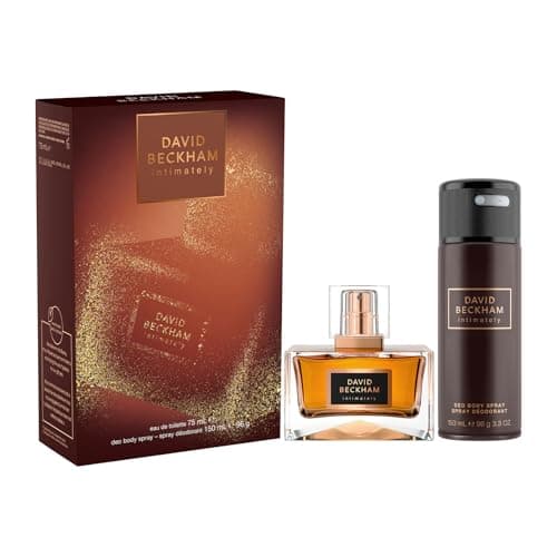 Image of David Beckham Intimately Eau de Toilette & Deodorant Body Spray Gift Set for Him, Very Sensual Ambery-Aromatic Men's Fragrance, 75ml & 150ml