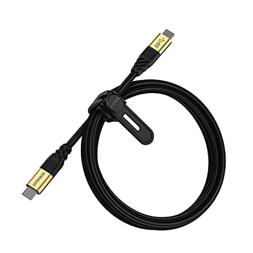 Image of OtterBox Premium Reinforced Braided USB-C to USB-C Cable, USB-C 3.2 Gen 1, Fast Charging Cable for Smartphone and Tablet, Ultra-Rugged, Bend and Flex Tested, 1.8M, Black