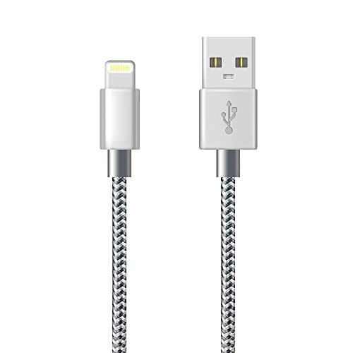 Image of iPhone Charger Cable Lightning Cable [Apple MFi Certified] (Grey) Charging USB Syncing Data Nylon Braided Cord Compatible with iPhone 14/13/12/11 Pro Max/XS MAX/XR/XS/X/8/7/Plus/6S/6/SE/5S (1M)