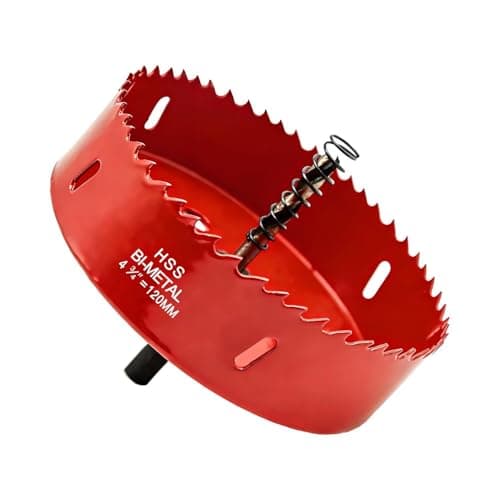 Image of 120mm Hole Saw,HSS Bi-Metal Hole Cutter for Pipe Vent, Wood,Plywood, Plastic, Drywall, Thin Metal Sheets