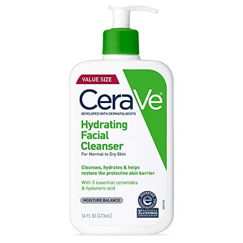 Image of CeraVe Hydrating Facial Cleanser 16 oz for Daily Face Washing, Dry to Normal Skin