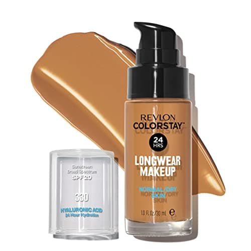 Image of Revlon ColorStay Liquid Foundation Makeup for Normal/Dry Skin SPF 20, Longwear with Medium-Full Coverage and Natural Finish, (330), 30 ml (Pack of 1)
