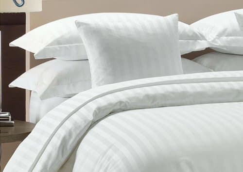 Image of Comfort Beddings Heavy Quality 600 Thread Count 100% Egyptian Cotton Continental Pillow Cases Pack Of 2 - White Stripe (Continental/Square Size 65 x 65 CM)