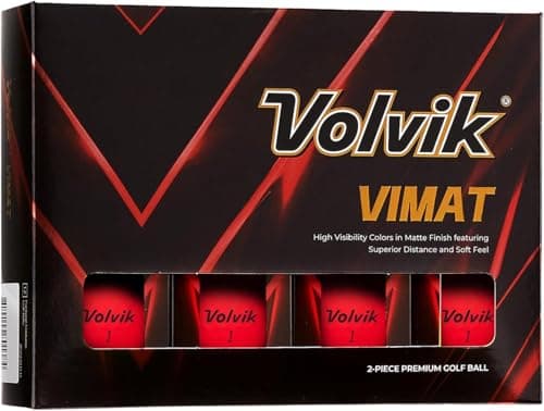Image of Volvik ViMat Red Golf Balls – New for 2025, 85 Compression, Matte, 2 Piece Single Core, Vibrant Red, 12 Pack