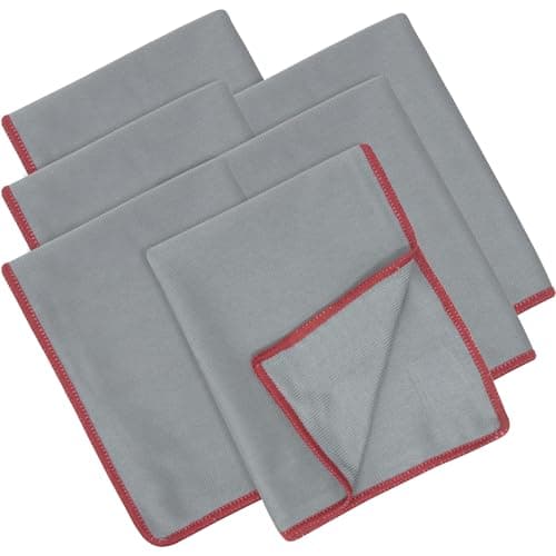 Image of Towelogy® Premium Glass Cleaning Cloths Large Microfibre Lint Free Magic Polishing Cloths for Windows, Glasses, Car and Glass Cleaner for Streak Free Results (6 Pack)