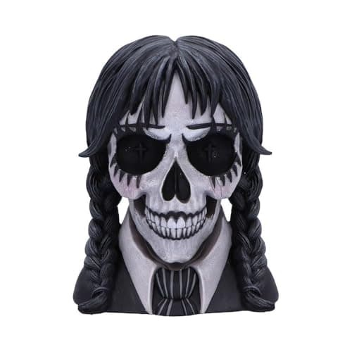 Image of Nemesis Now Dark Dazzling Skull, Gothic Skeleton Decoration, Hand Painted Bust