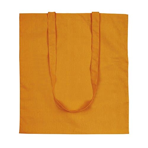 Image of eBuyGB Shoulder Bag Natural Eco Friendly Tote Cotton Shopper - Ideal for Printing, Orange, Pack of 10