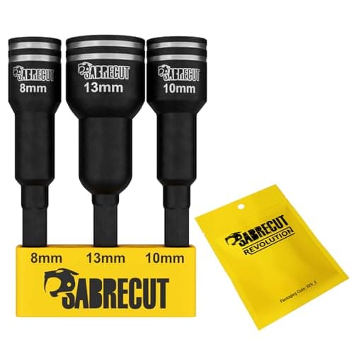 Image of 3 x SabreCut SCENDK1 Nut Socket Driver Set HEX to 8mm 10mm 13mm Nut Socket for Impact Drill Drivers