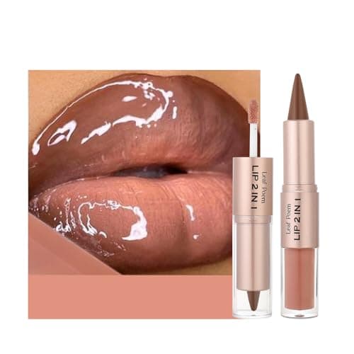 Image of 2-in-1 Double-Ended Matte Lip Liner Lipstick & Lip Gloss Duo – Long-Lasting, High-Pigment Smooth Lip Colour for Defined & Glossy Looks (# 06)