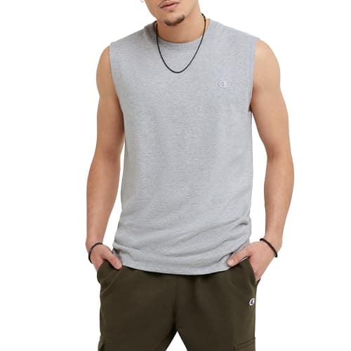 Image of Champion Men's Classic Jersey Muscle T-shirt Shirt, Oxford Grey, L UK
