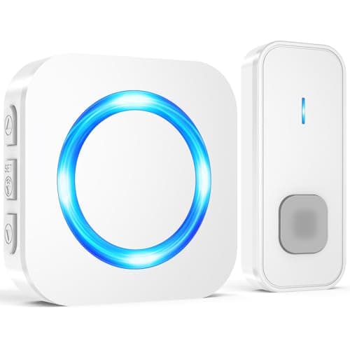 Image of SURFOU Wireless Doorbell, Waterproof Door Bell Cordless Battery Operated at 1300ft Long Range, Plug in Electric Doorbell Wireless Chime Kit with 55 Melodies 5 Volume and LED Flash, White