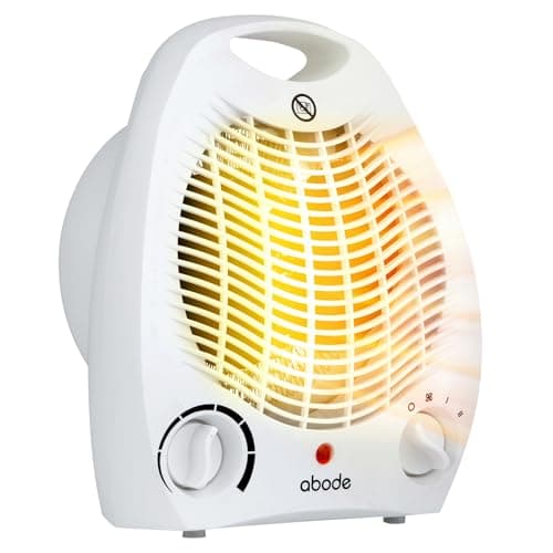 Image of Abode Electric Fan Heater 2000W with 2 Heat Settings, Overheat Protection & Safety Tip Over Switch, Adjustable Thermosat & Cooling Only Setting, Portable & Lightweight White AFH1002 (White)