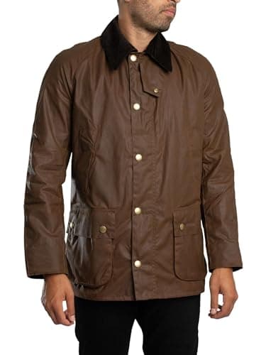 Image of Barbour Men's Classic Bedale Wax Jac Jacket, Olives, L