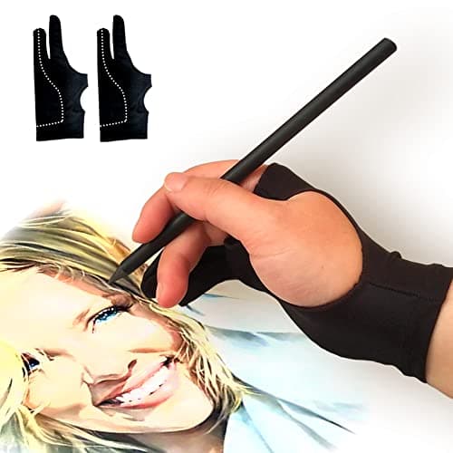 Image of Picoggo Artist's Digital Art Glove for Graphic Tablets & Paper Sketching - 3-Layer Palm Rejection, Smudge Guard (2 PCS, Small)