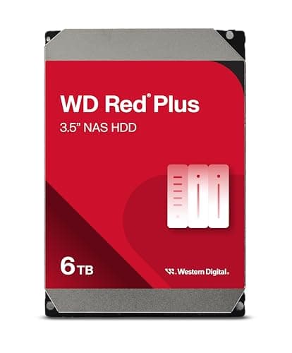 Image of WD Red Plus 6TB NAS 3.5" Internal Hard Drive - 5400 RPM, SATA 6 Gb/s, CMR, 256MB Cache