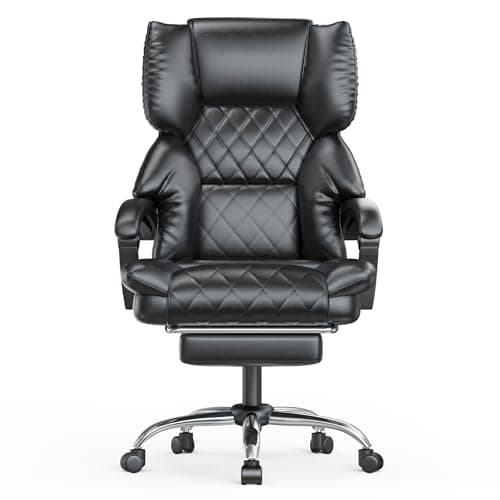 Image of rattantree Executive Ergonomic Office Chair with Footrest,Desk Office Chairs for Home, PU Leather Adjustable Big High Back Computer Chair,Desk Chairs with Lumbar Support
