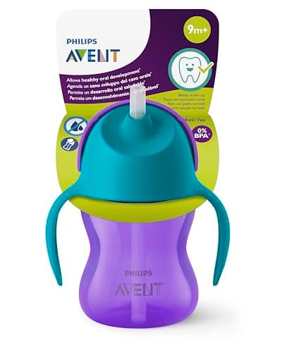 Image of Philips Avent Sippy Cup for Toddlers & Babies, BPA Free, Purple & Blue (Model SCF796/02)