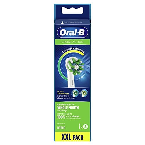 Image of Oral-B Crossaction CleanMaximiser Replacement Heads x 8, Original Refill for Electric Toothbrush