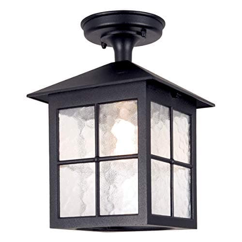 Image of Outdoor IP43-1 Bulb Semi - Flush Light - Black - LED E27 100W Bulb - Outside - External - Exterior