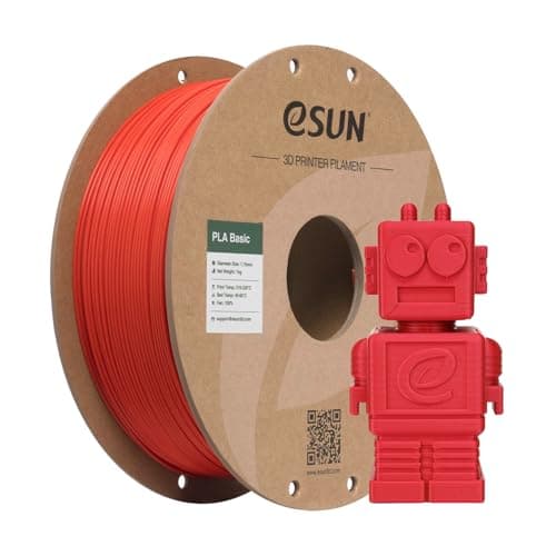 Image of eSUN PLA Filament 1.75mm, PLA Basic Dimensional Accuracy +/- 0.05mm, 1KG Spool (2.2 LBS) Speedy Filament for 3D Printers,Red