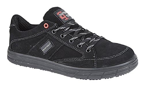 Image of Grafters '9512' Unisex Safety Skate Canvas Type Trainer Shoes - Black Real Suede, UK 13 / EU 47