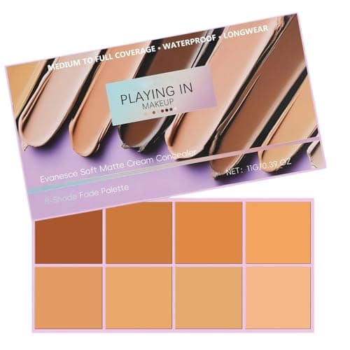 Image of Pimby Concealer Palette,Evanesce Soft Matte Cream Concealer 8 Shade Fade Palette,Moisturizing&Waterproof Foundation Palette for Powerful Coverage,Creamy&Non-Irritating,Convenient to Carry(Medium)