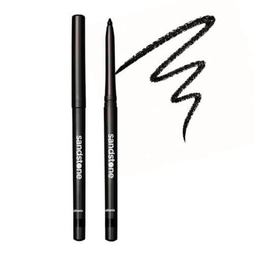 Image of Sandstone Scandinavia Waterproof Eyeliner Pencil - Long-Lasting Gel Eye Liner for Sensitive Eyes - Hypoallergenic & Smudge-Proof - Fragrance-Free, Vegan & Allergy Tested (Black)
