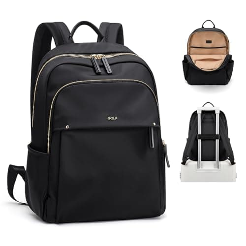 Image of GOLF SUPAGS Stylish Laptop Backpack for Women Computer Bag Fits 14 Inch Notebook Travel College Work Backpacks Purse (Black)