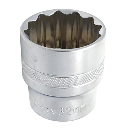 Image of Youzzei 32mm 1/2 Inch Square Drive Socket, 12 Point Metric Socket, Polishing Chrom Vanadium Alloy Steel 32mm Sockets 1/2" Drive for Car Repair Mechanical Maintenance Home Use