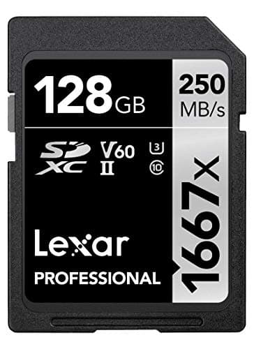 Image of Lexar Professional 1667x SD Card 128GB, SDXC UHS-II Memory Card, Up to 250MB/s Read, 120MB/s Write, Class 10, U3, V60 SD for Professional Photographer, Videographer, Enthusiast (LSD128CB1667)