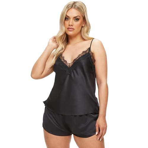 Image of Ann Summers Cerise Satin Cami Set (2-Piece) - Ladies Lingerie With Adjustable Straps & Plunge Neckline, Women's Pyjamas, Nightwear