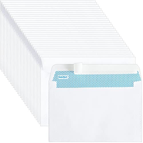 Image of 100 C6 Security Self-Seal Envelopes, 162x114mm 90gsm Windowless Design Security Tint Pattern Business Mailing Envelopes for Secure Mailing Invoices Statements C6WH100
