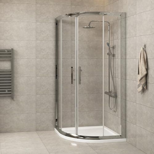 Image of 800 x 800mm Quadrant Shower Enclosure Double Sliding Door Walk in Corner Cubicle Screen 6mm Safety Tempered Glass