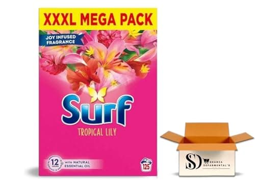 Image of Tropical Lily Surf Laundry Powder 6.25kg (125 Washes) | XXXL Mega Pack | Long-Lasting Fresh Fragrance Detergent for Deep Clean