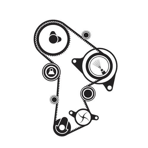 Image of SKF Water Pump And Timing Belt Kit With Studs And Gaskets/Seals VKMC 01263-1 Height 171 mm Length 271 mm Width 142 mm - OE Quality