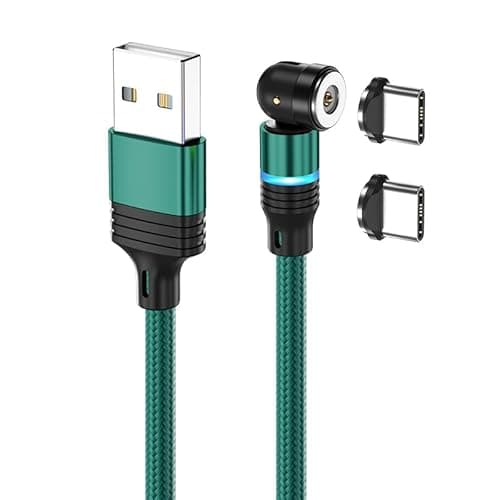 Image of BITHAI Magnetic Charging Cable USB C to USB C 180° Rotatable Magnetic Cable Fast Charging for Phone(3.3ft+2 type-c tips)