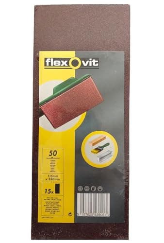Image of Flexovit 1/2 Sanding Sheets Orbital 115mm x 280mm Plain Coarse 50g (15)