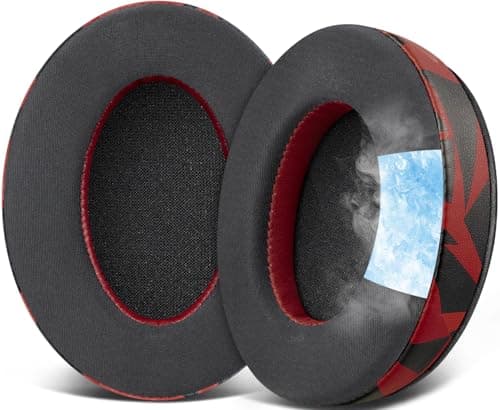 Image of SOULWIT Cooling Gel Earpads for HyperX Cloud 2/3/1/Alpha/Flight/Stinger/Stinger2/Core/Pro, CloudX Stinger/Flight Series Headset - Red Storm