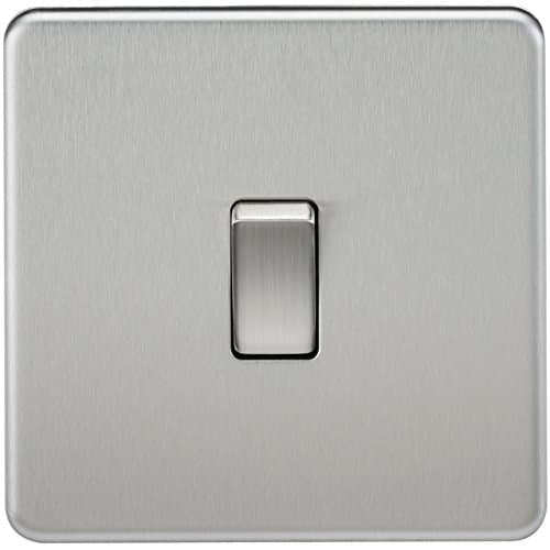 Image of Knightsbridge SF2000BC Screwless 10 A 1-Gang 2 Way Switch, Brushed Chrome